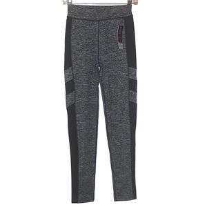 POP Fit Leggings NWT Black Gray Marled Color Block Size Small